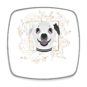 Golden Dog Chihuahua - Square fridge magnet - white - Front