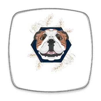 Golden Dog English Bulldog - Square fridge magnet - white - Front