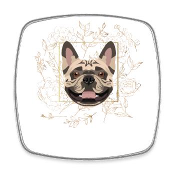 Golden Dog French Bulldog - Square fridge magnet - white - Front