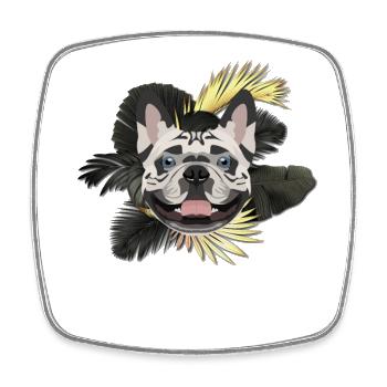 Golden Dog French Bulldog - Square fridge magnet - white - Front