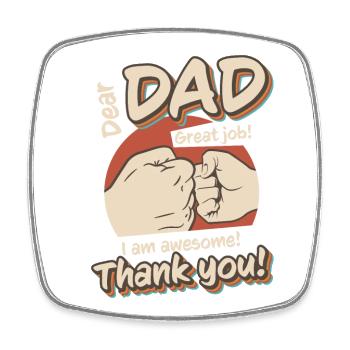 Bester Papa, Vatertag und Geburtstag - Viereckiger Kühlschrankmagnet - Weiß - Vorne