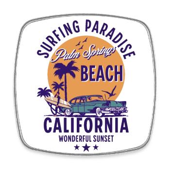 Palm Springs California Surfer Paradise - Square fridge magnet - white - Front