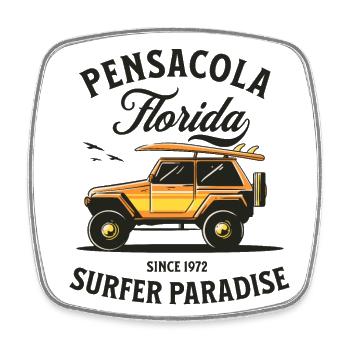Pensacola Florida Surfer Paradise - Square fridge magnet - white - Front