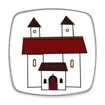 Middle Ages Church God Religion Pope Rome Jesus - Square fridge magnet - white - Front