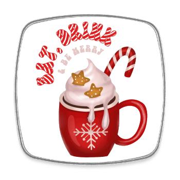 MANGER, BOIRE, ÊTRE JOYEUX, CADEAUX DE NOËL - Magnet carré - blanc - Devant