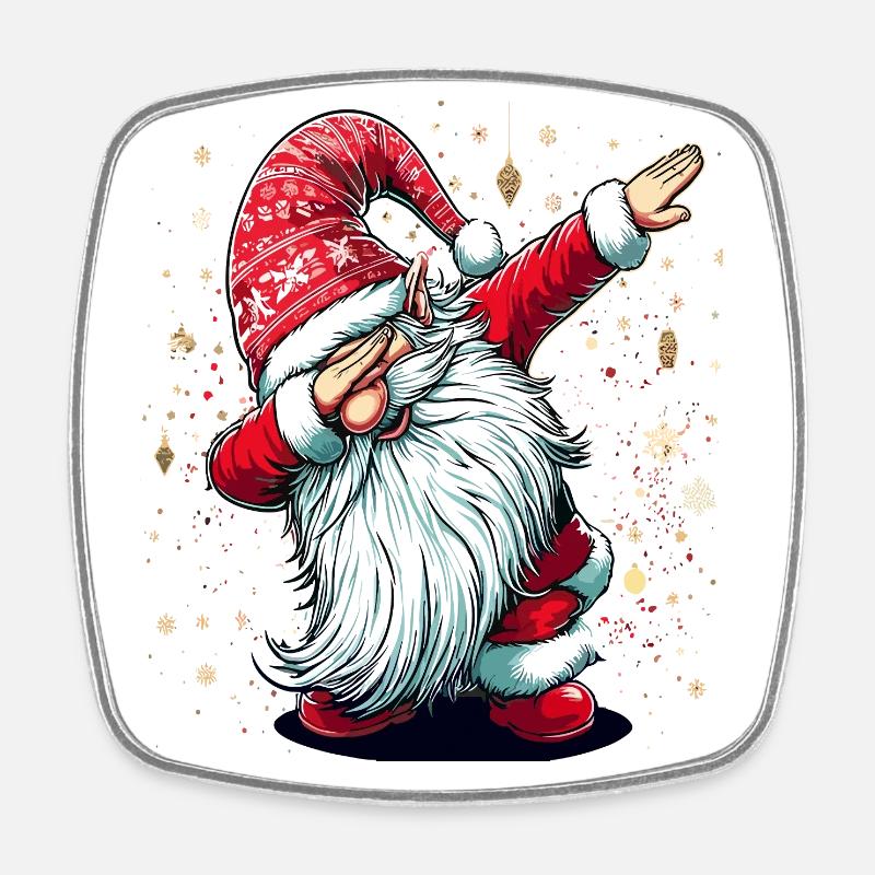 Dabbing Père Noël Dab Père Noël - Magnet carré - blanc