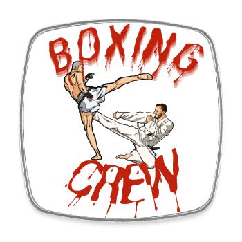 Boxe - Magnet carré - blanc - Devant