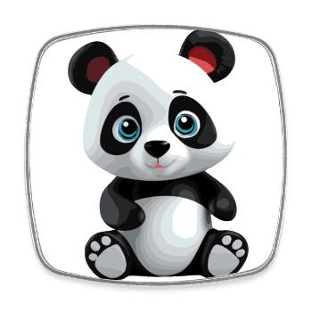 Panda - Square fridge magnet - white - Front
