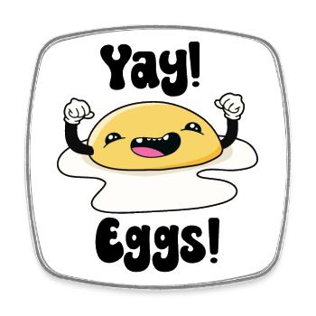 Yay Oeufs - Magnet carré - blanc - Devant