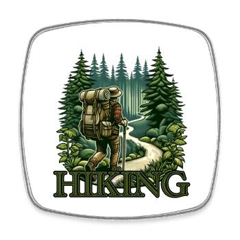 Hiking Adventure Mountaineering - Square fridge magnet - white - Front