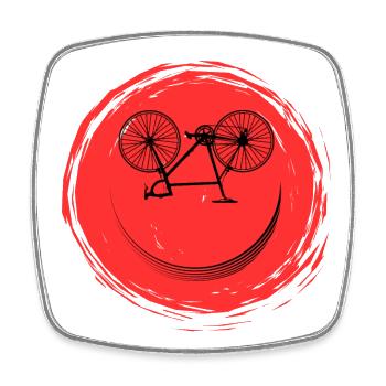 Bicycle Face - Square fridge magnet - white - Front