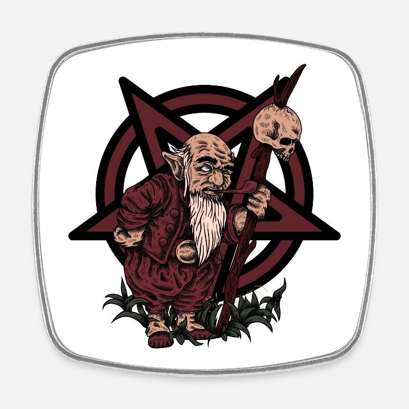 Le petit diablotin de Satan - Magnet carré - blanc