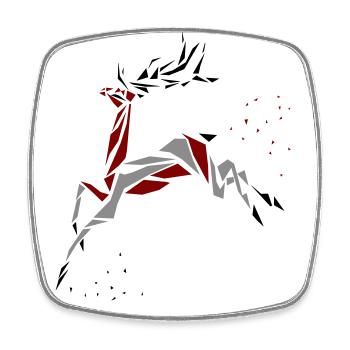 Deer - Square fridge magnet - white - Front