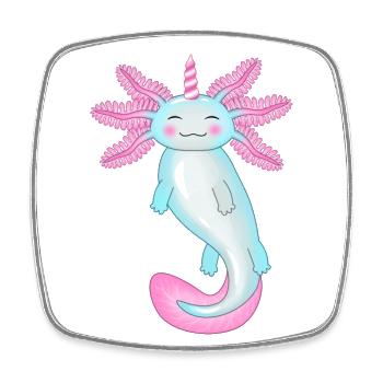 Unicorm axolotl - Square fridge magnet - white - Front