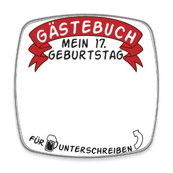 Guestbook My 17th Birthday Gift Idea - Square fridge magnet - white - Front