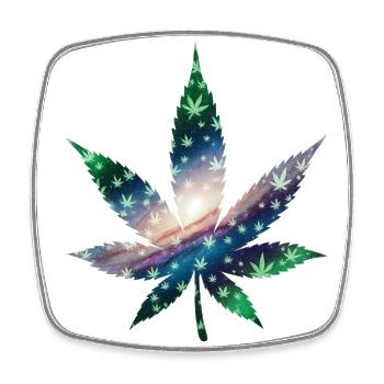Galaxy Hanfblatt - Cannabis - Weed - Viereckiger Kühlschrankmagnet - Weiß - Vorne