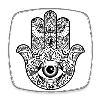 Hand von Fatima - Viereckiger Kühlschrankmagnet - Weiß - Vorne
