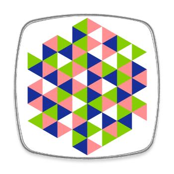 Triangle Design 03 - Magnet carré - blanc - Devant