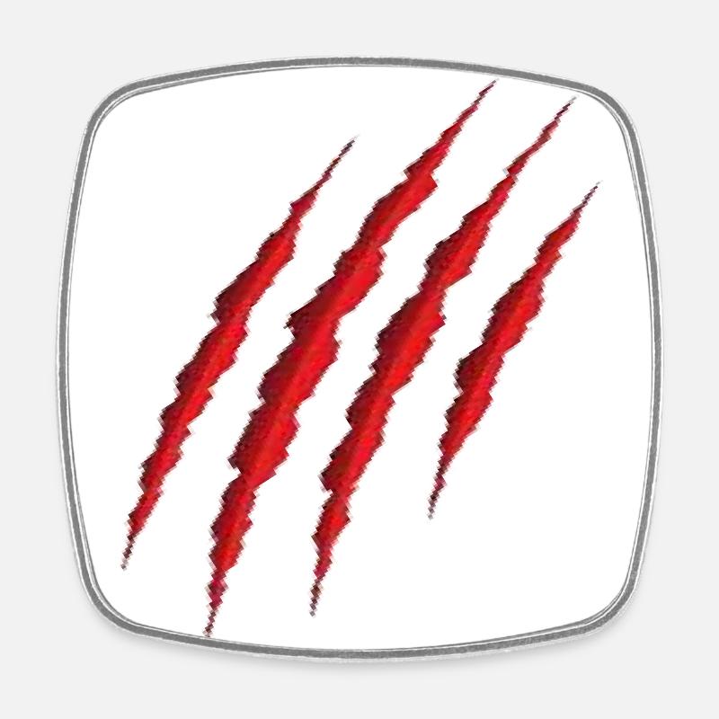 La griffe rouge - Magnet carré - blanc