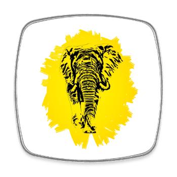 Elephant - Square fridge magnet - white - Front
