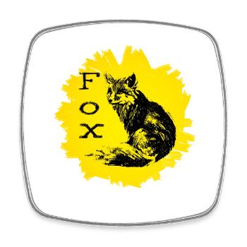 Fuchs - Viereckiger Kühlschrankmagnet - Weiß - Vorne