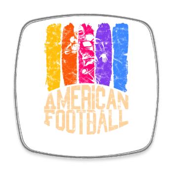 American Football Colour Running Back - Square fridge magnet - white - Front