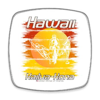 Triathlon Sunset Kailua Kona Hawaii - Viereckiger Kühlschrankmagnet - Weiß - Vorne