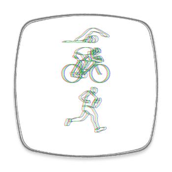 Triathlon Trippy Hamsa - Square fridge magnet - white - Front