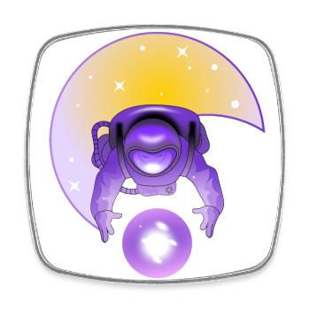 Exploring A New Galaxy - Square fridge magnet - white - Front