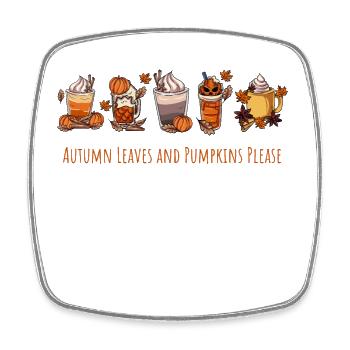 Autumn Leaves Pumpkin - Square fridge magnet - white - Front