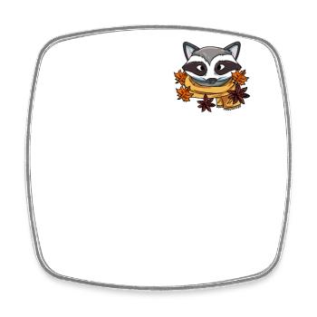 Raccoon - Square fridge magnet - white - Front