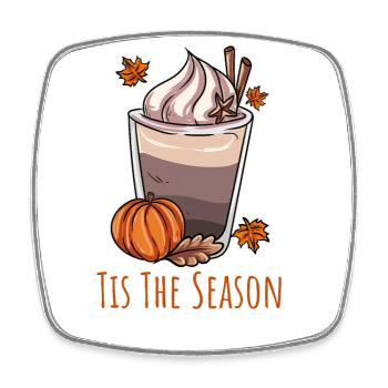 Kaffeeliebhaber Herbst - Viereckiger Kühlschrankmagnet - Weiß - Vorne