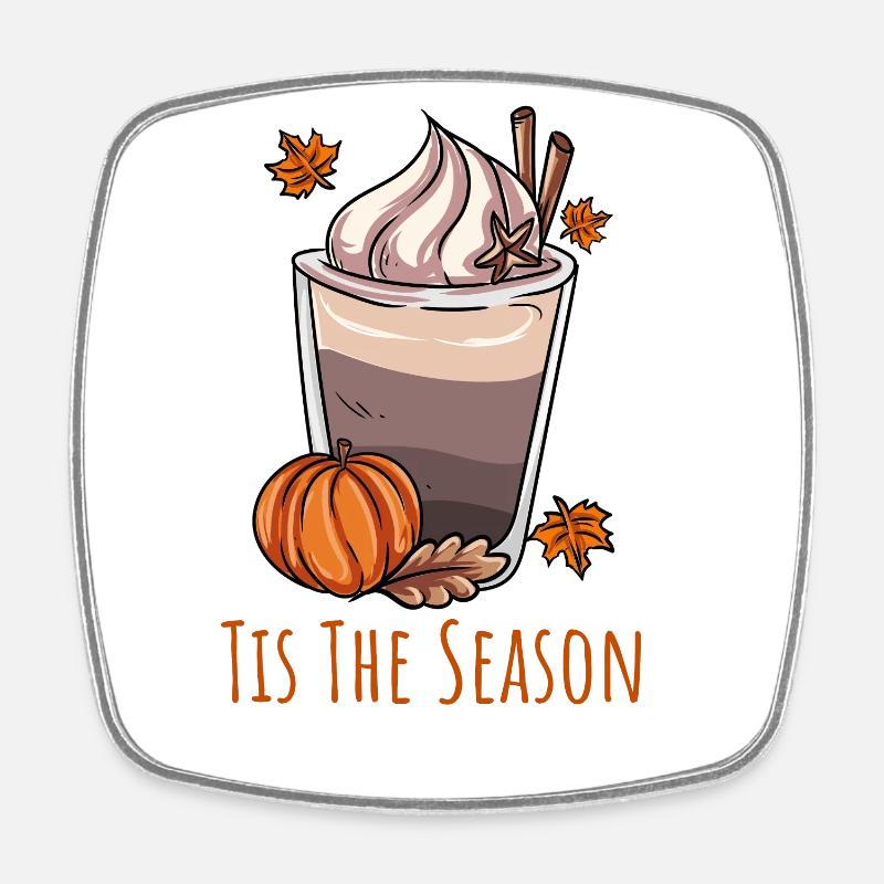 Kaffeeliebhaber Herbst - Viereckiger Kühlschrankmagnet - Weiß