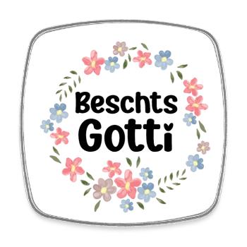 Beschts Gotti Taufpatin Schweiz Patentante - Viereckiger Kühlschrankmagnet - Weiß - Vorne