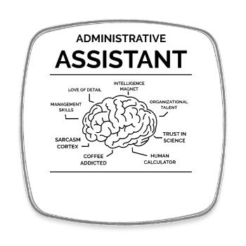 Adjointe administrative - Magnet carré - blanc - Devant