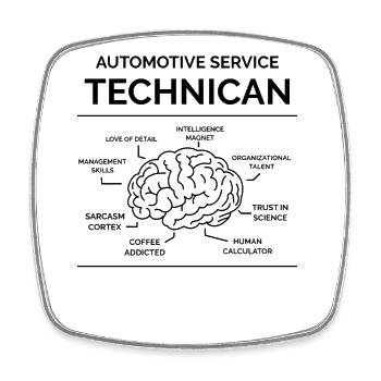 Kfz Mechaniker Techniker - Viereckiger Kühlschrankmagnet - Weiß - Vorne