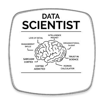 Daten Analyst - Viereckiger Kühlschrankmagnet - Weiß - Vorne
