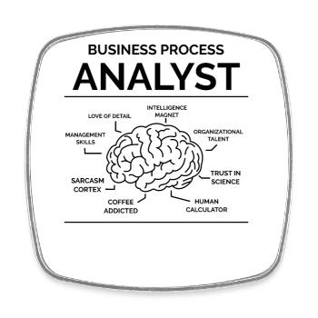 Geschäftsprozess Analyst - Viereckiger Kühlschrankmagnet - Weiß - Vorne