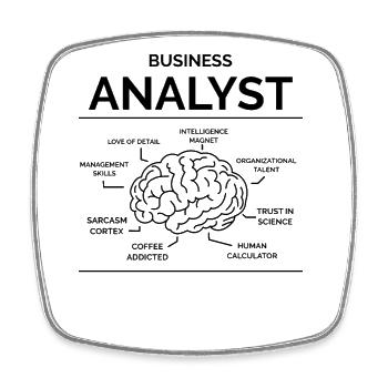 Business analyst - Square fridge magnet - white - Front