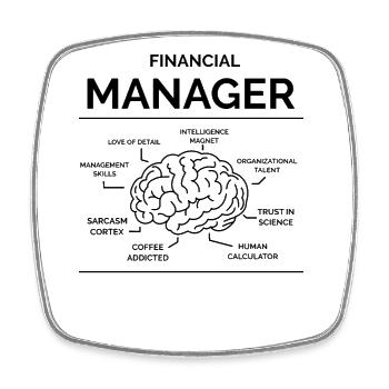 Directeur financier - Magnet carré - blanc - Devant
