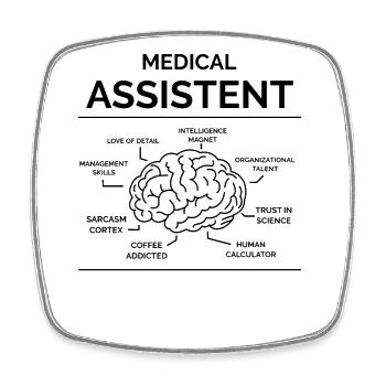 Medizinischer Assistent - Viereckiger Kühlschrankmagnet - Weiß - Vorne