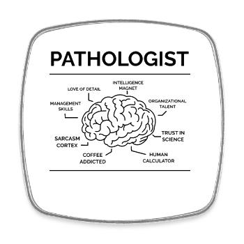 Pathologiste - Magnet carré - blanc - Devant