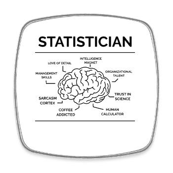 Statisticien Mathématicien - Magnet carré - blanc - Devant