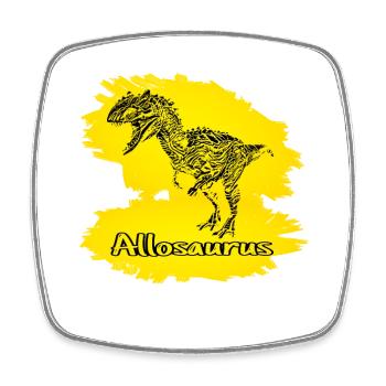 Allosaurus Dinosaurier - Viereckiger Kühlschrankmagnet - Weiß - Vorne