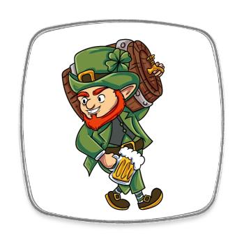 Leprechaun vert - Magnet carré - blanc - Devant