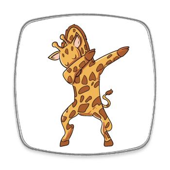 Girafe Dabbing - Magnet carré - blanc - Devant