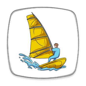 Windsurfer Surfer - Magnet carré - blanc - Devant