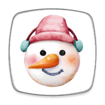 Bonhomme de neige - Magnet carré - blanc - Devant