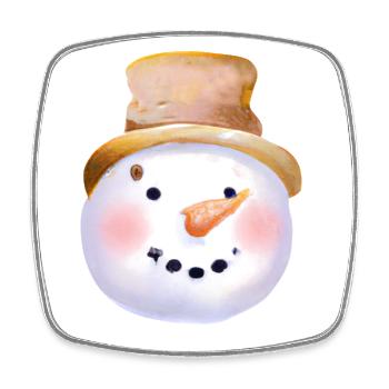 Vintage Weihnachten Schneemann - Viereckiger Kühlschrankmagnet - Weiß - Vorne