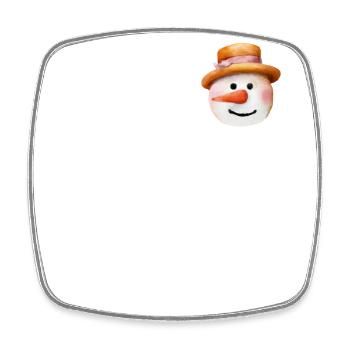 Snowman Vintage Winter - Square fridge magnet - white - Front